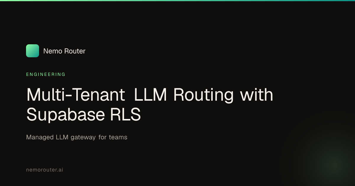 Multi-Tenant LLM Routing with Supabase RLS